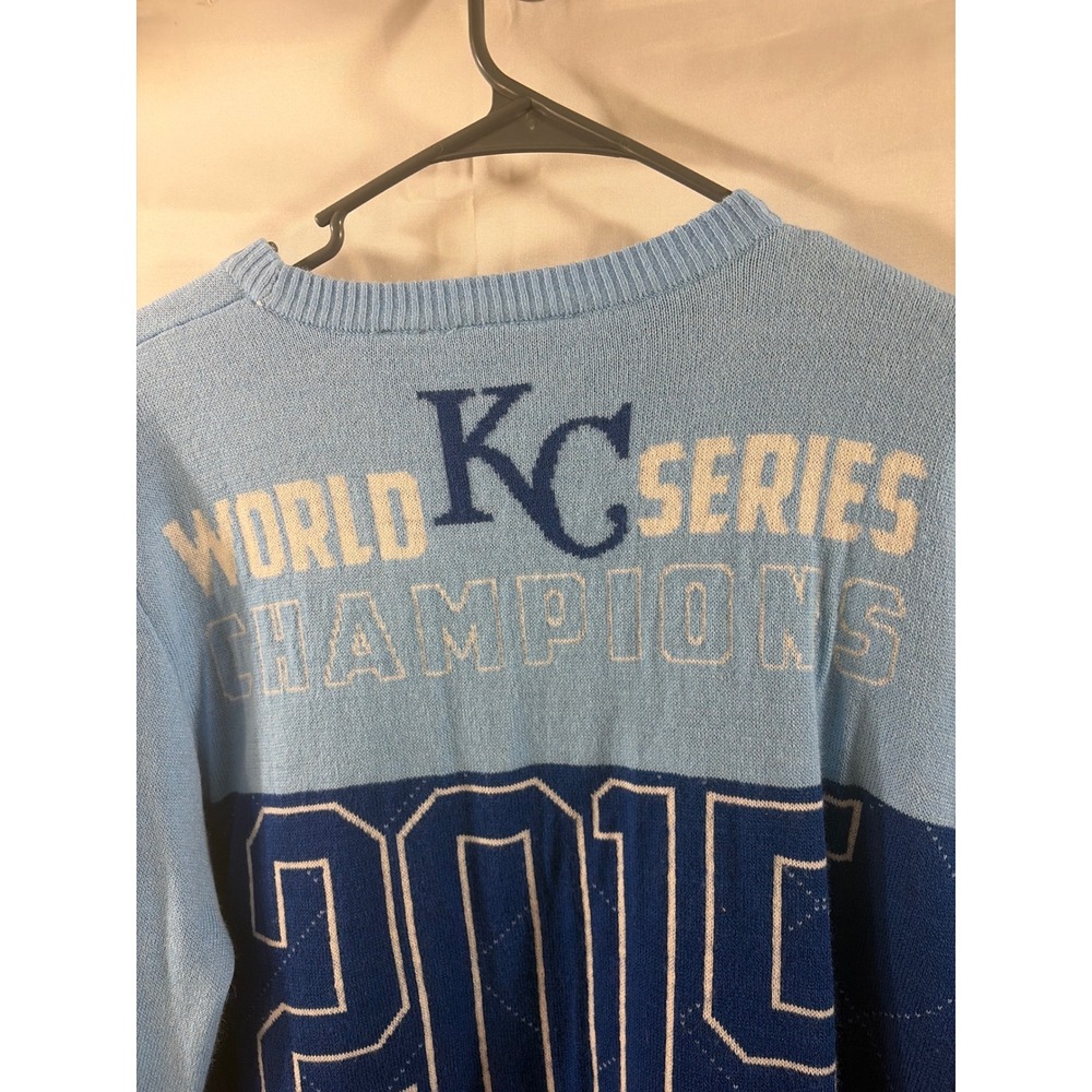 Klew Kansas City Royals 2015 World Series Champions Sweater Mens Large Blue MLB - Picture 7 of 8